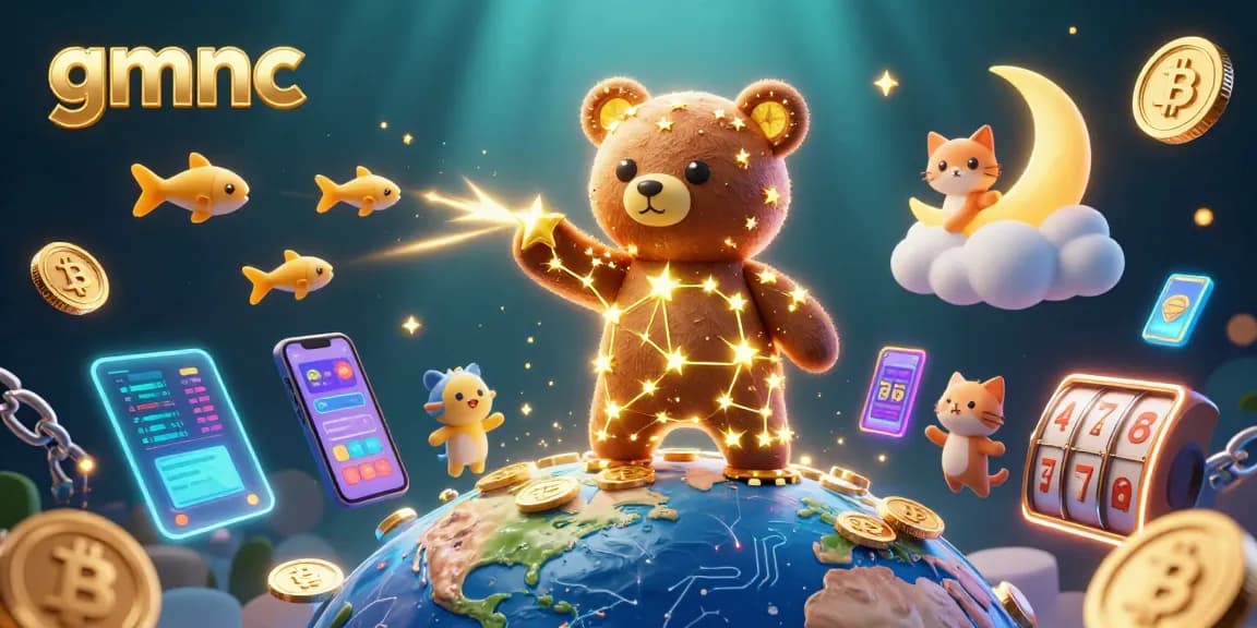 gmnc illustrates the joyful experience of winning in a casino with a constellation bear collecting golden coins.