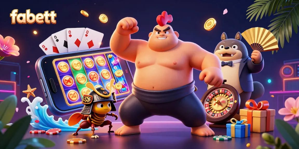 fabett showcases an exciting casino scene with characters engaging in thrilling betting action.