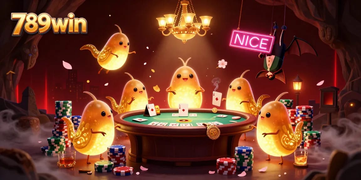 Join the thrilling gaming action at 789win with vibrant casino elements and glowing characters.