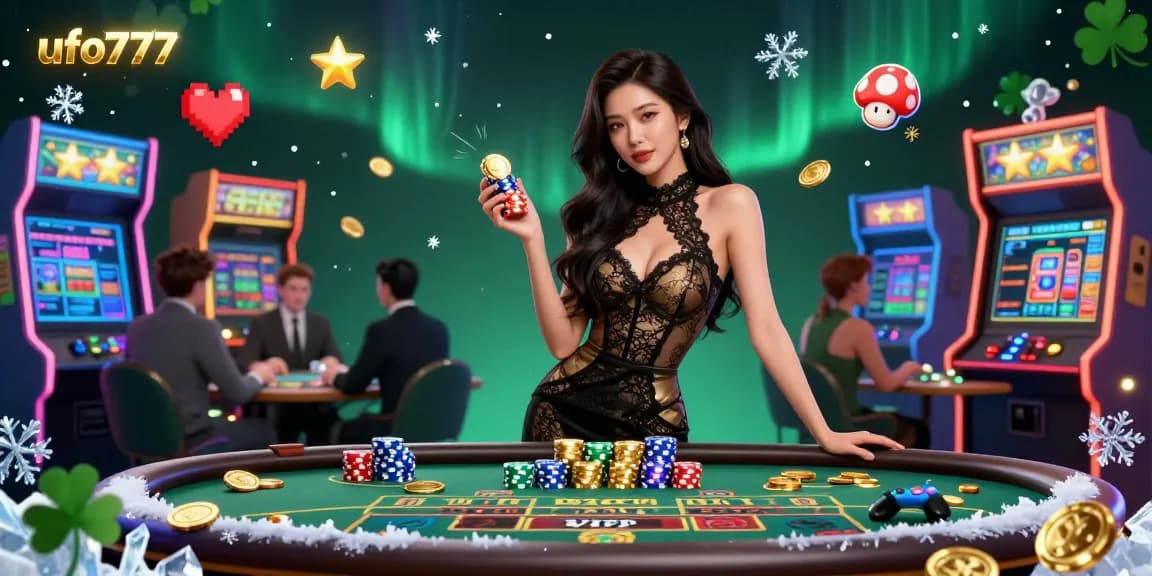 Engage your luck with ufo777 at a luxurious baccarat table surrounded by exclusive elements.