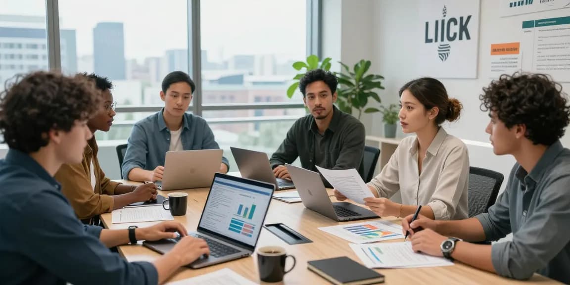 Team discussing uk merchant cash advance strategies in a modern office environment