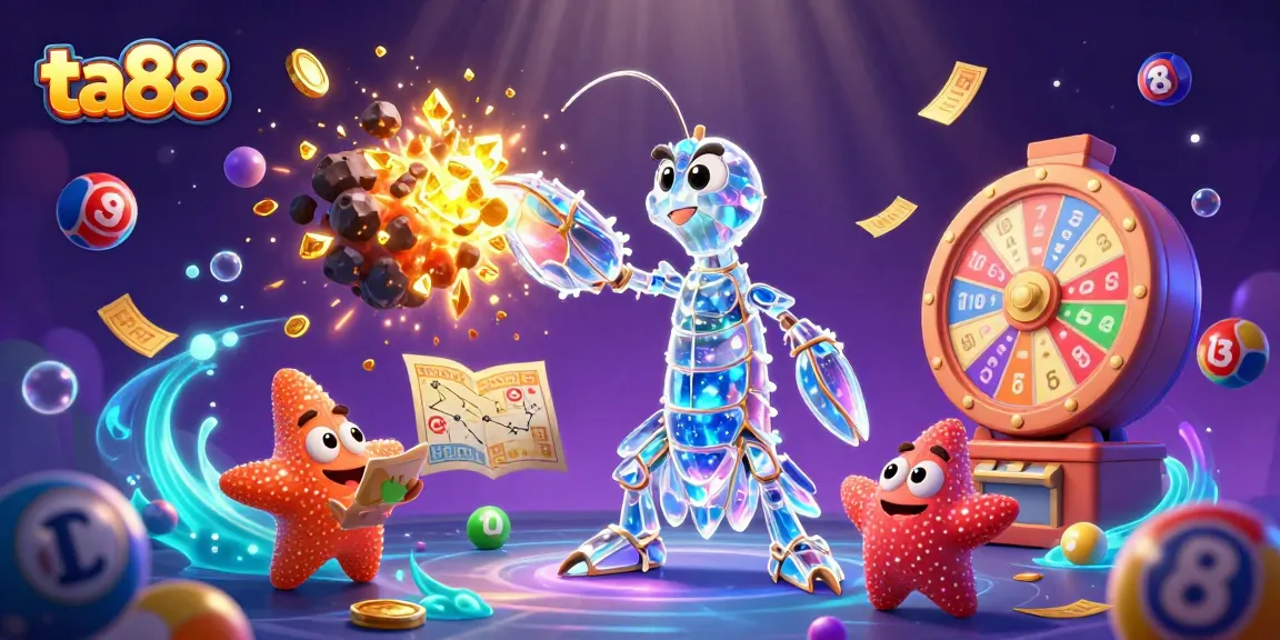 Spin to win with ta88 in this vibrant, dynamic lottery-themed 3D casino illustration.