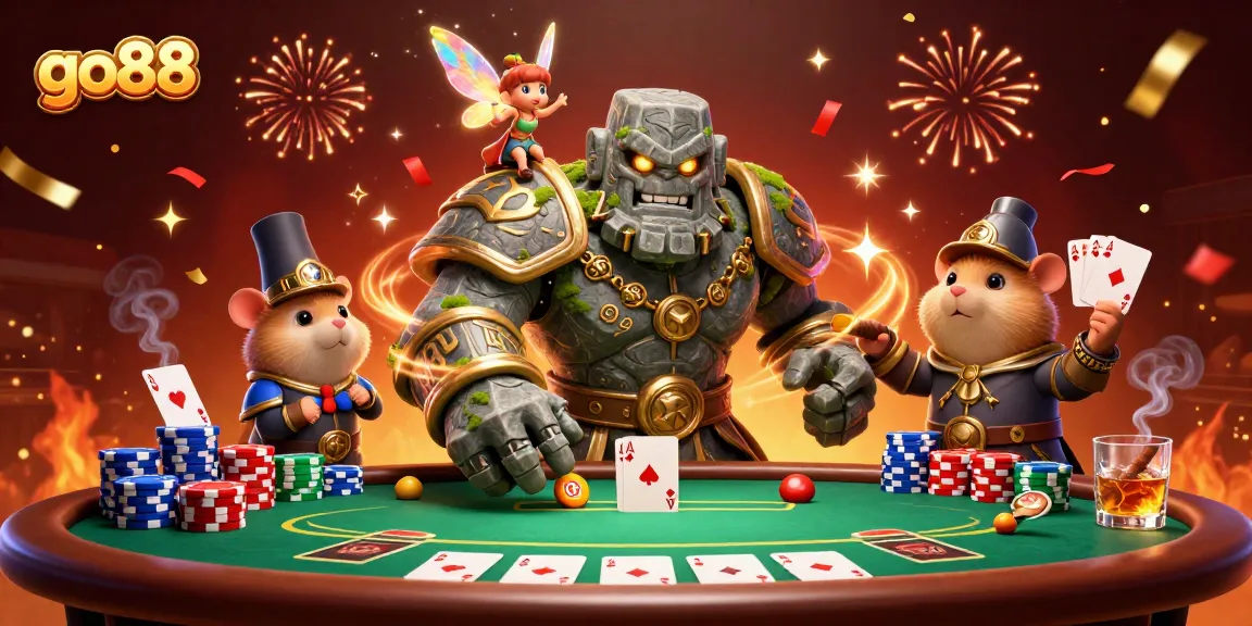 Experience the excitement of go88 with dynamic gaming elements and charming characters in a lively casino scene.