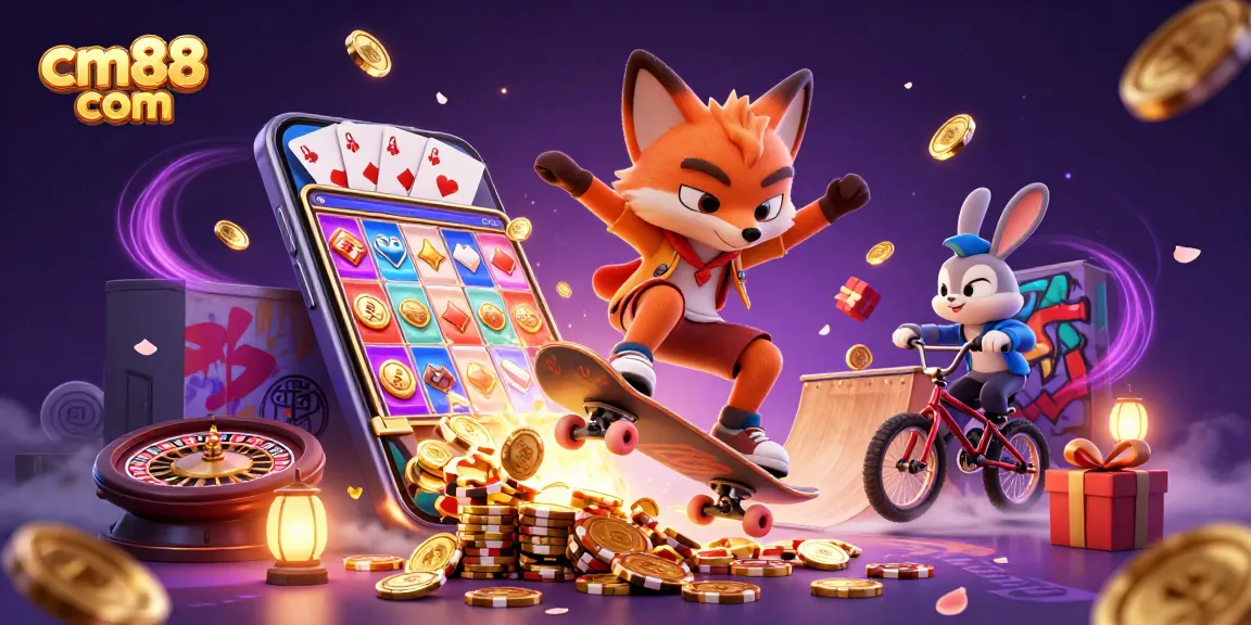 Experience thrilling gaming at cm88 com with dynamic characters and vibrant casino elements.
