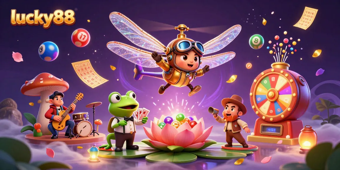Experience lucky88 with vibrant characters, lottery excitement, and a lively casino atmosphere.