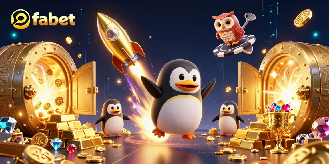 Experience fabet’s thrilling adventures with a golden penguin soaring to a casino wonderland!