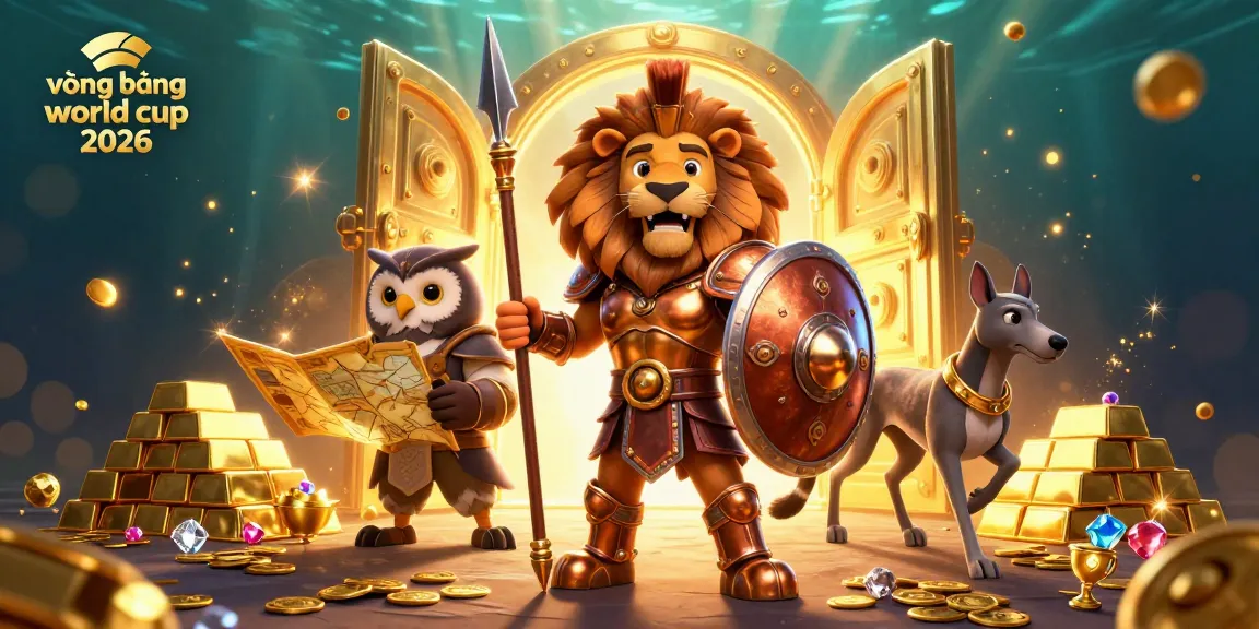 Experience the thrilling vòng bảng world cup 2026 with our animated illustration showcasing a Spartan lion, owl strategist, and greyhound messenger in a vibrant casino setting.