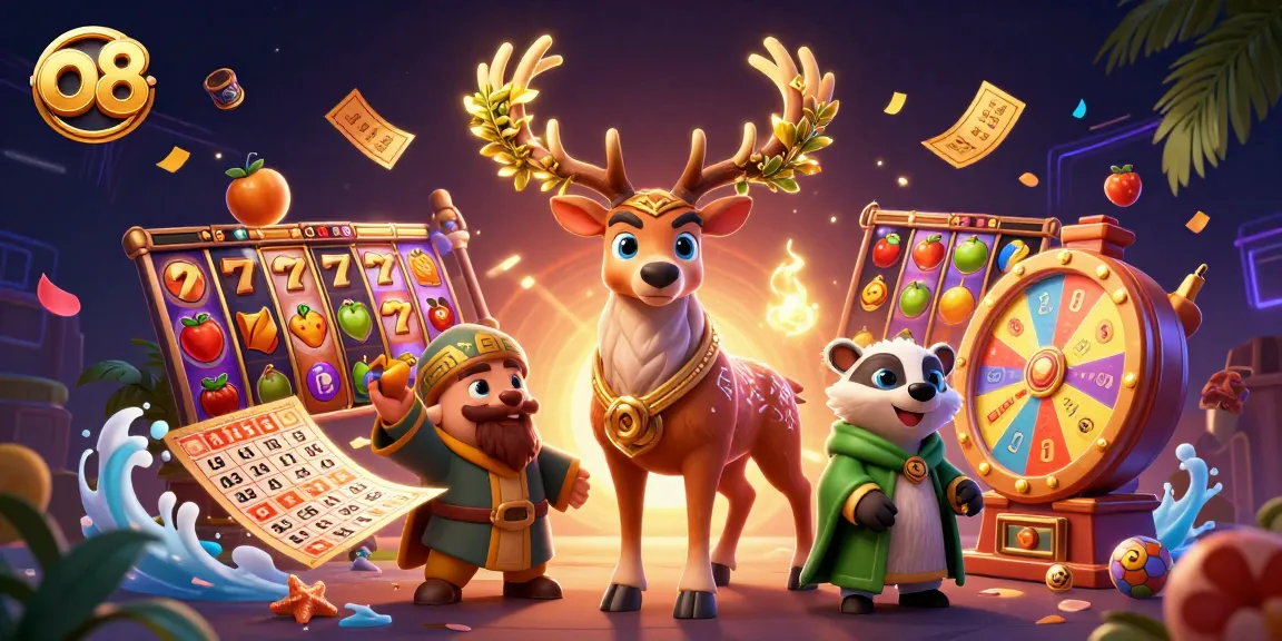 Spin the reels at o8 with vibrant characters and colorful slot elements for an exciting casino experience
