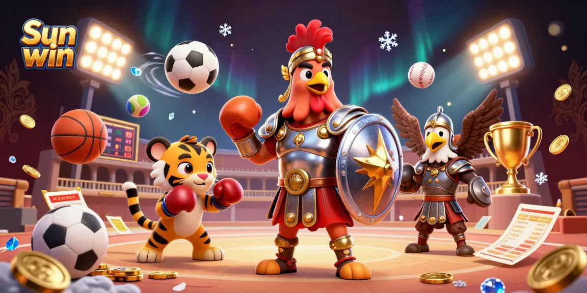 Experience thrilling betting action with Sun win in a vibrant, dynamic casino scene filled with sports elements.