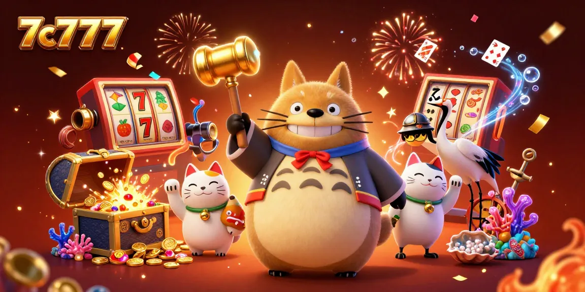 Experience thrilling slots with 7c777 as tanuki brings luck in a vibrant casino scene.