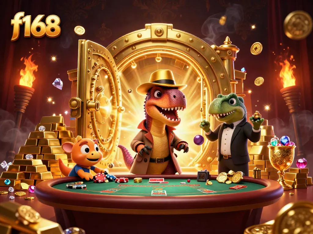Experience thrilling blackjack action with an inconspicuous velociraptor card counter at f168's casino.