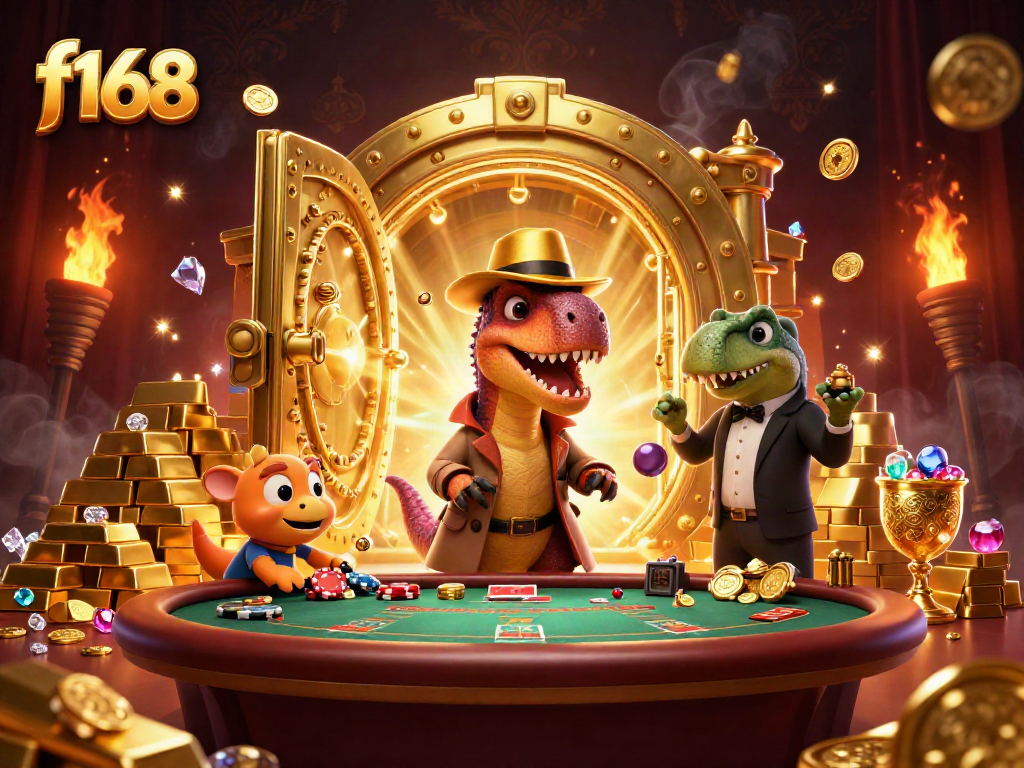Experience thrilling blackjack action with an inconspicuous velociraptor card counter at f168's casino.