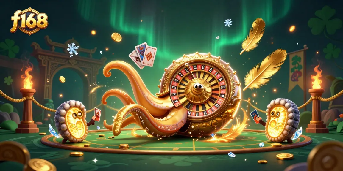 Experience thrilling betting with f168 featuring a giant nautilus roulette and glowing ammonite companions.