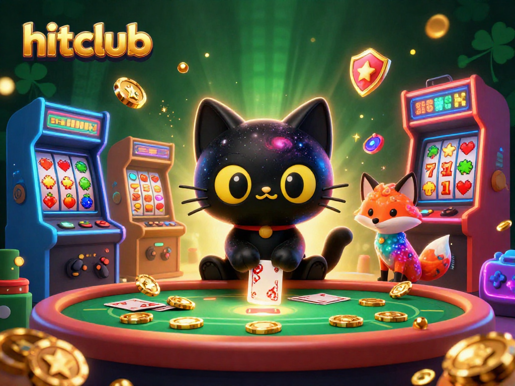 Win big at hitclub with animated casino-themed characters enjoying vibrant gaming action