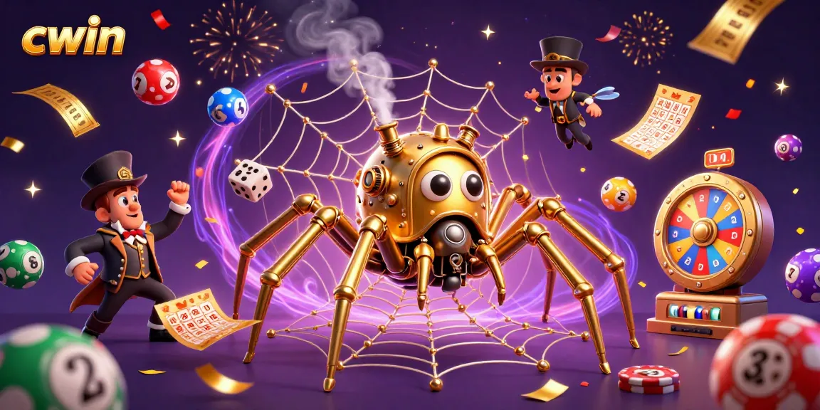 Cwin offers an exciting gaming atmosphere with vibrant lottery elements, golden tickets, and special characters.