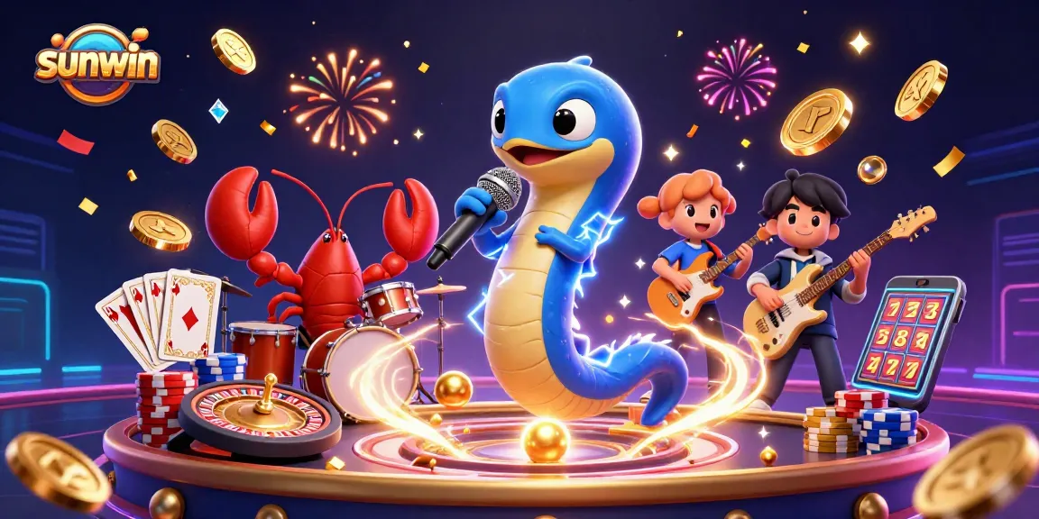 Experience the thrill of sunwin's underwater casino with electric eel DJ and dynamic gaming elements.