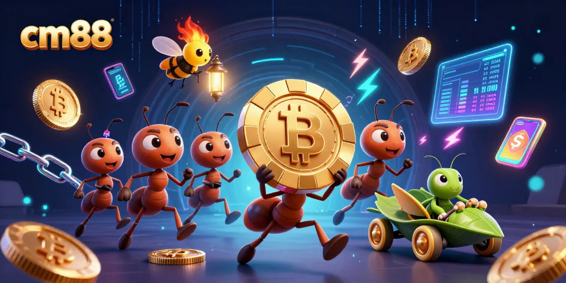 Join the adventure with cm88 as ants steal a giant poker chip in a vibrant casino heist scene.