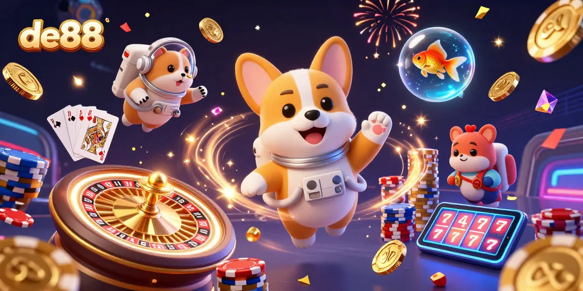 Experience exciting gameplay at de88 with vibrant characters and dynamic casino elements.