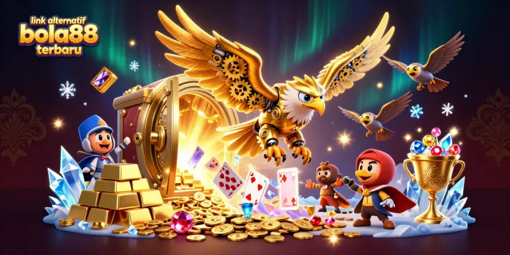 Experience the thrill of betting with link alternatif bola88 terbaru, as the golden eagle dives through holographic cards.