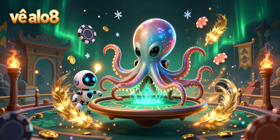 Experience excitement with thrilling poker games about về alo8 at this vibrant online casino illustration.