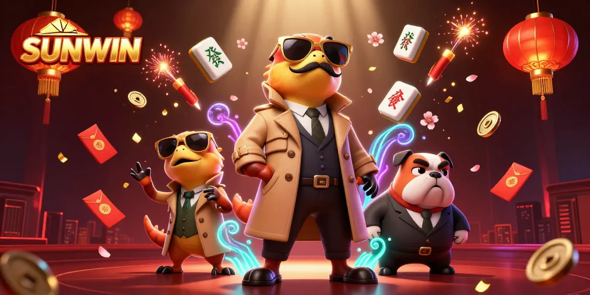 SUNWIN raptors in a trench coat humorously attempting casino entry, amid vibrant gambling elements, full of energy.